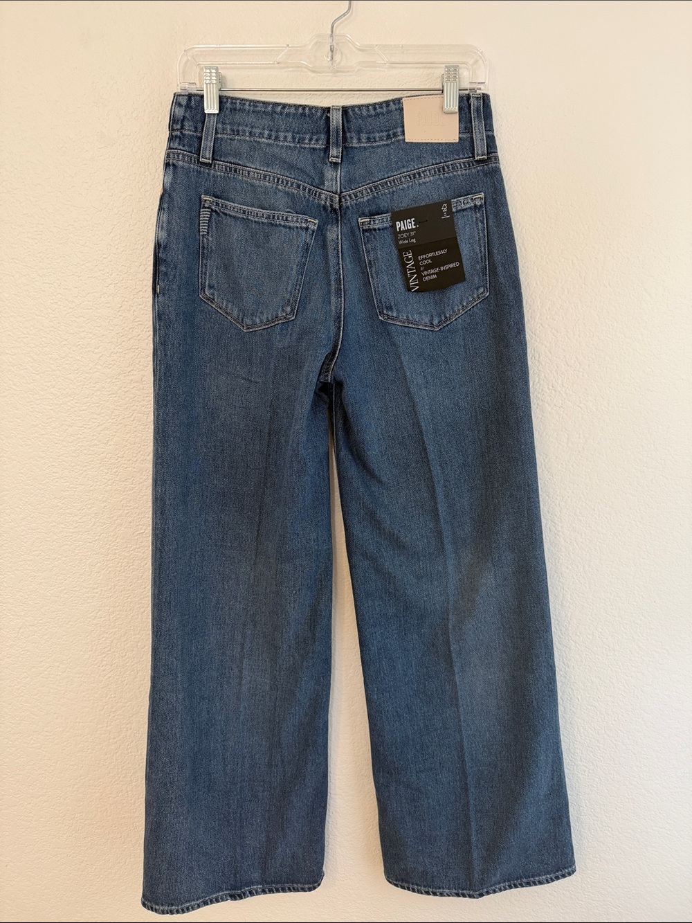 PAIGE Zoey 31” Tie High-Rise Wide-Leg Jeans in Serenite Size 26 - Picture 6 of 10